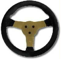 PERSONAL DEMON P. KARTING BLACK SUEDE/GOLDEN SPOKES 310 mm STEERING WHEEL