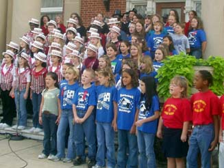 John singing with school choir