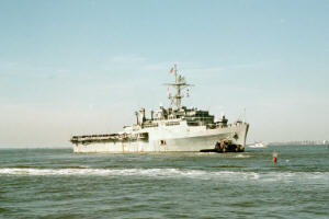 Being towed out...
