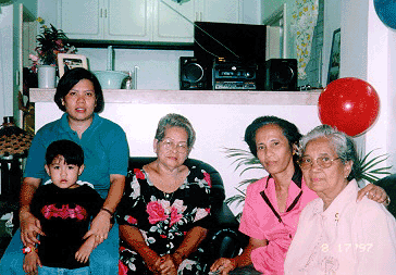 [L-R] raf raf, mom ni raf raf ate ruby ko, mother in law ng sis ko, my mom and sister in law ng mom ko!