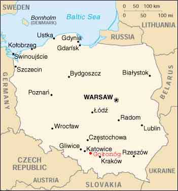 Na mapie wojew�dztwa �l�skiego (1999 r.)
