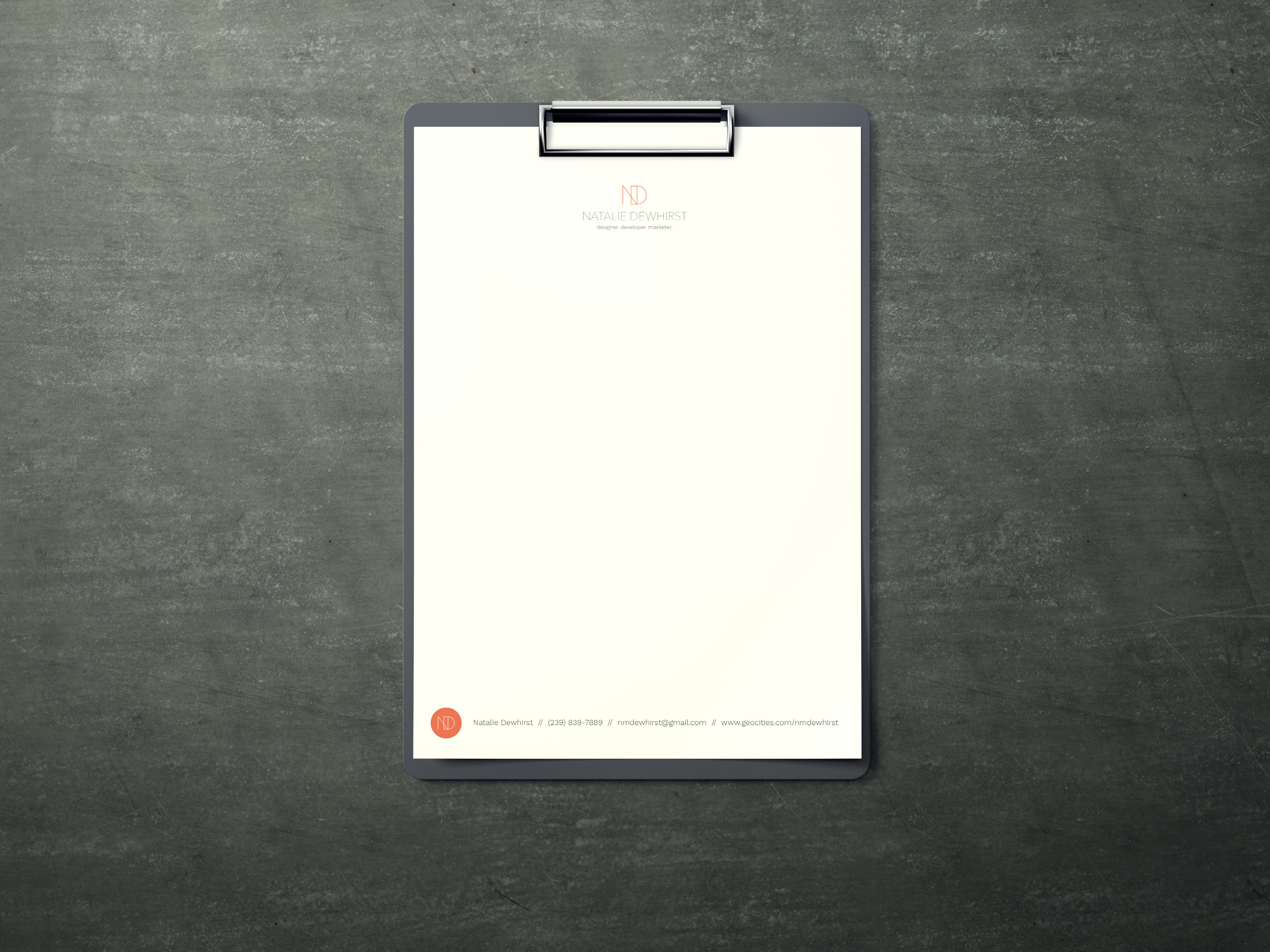 Natalie Dewhirst Letterhead