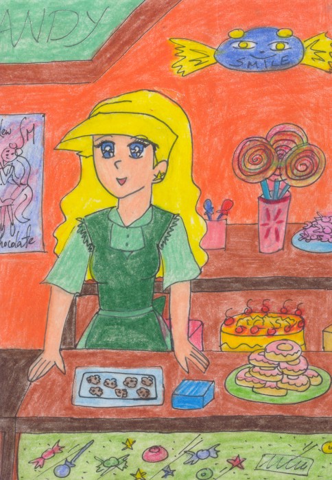 Kirame Gingekko in her Candy Store