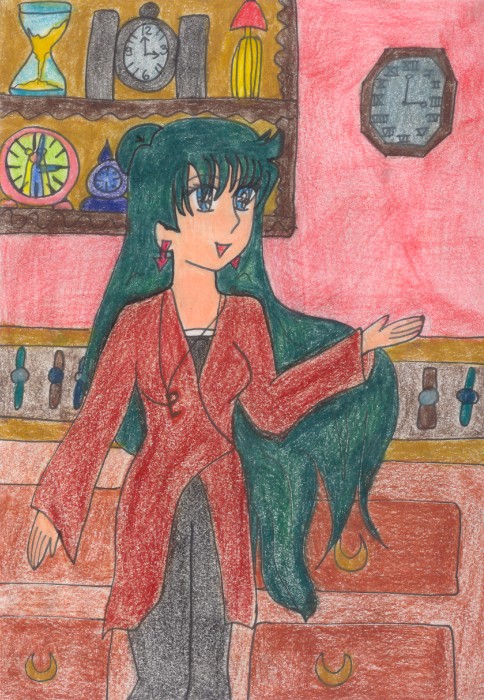 Nintai Tomoe in her Clock Shop.