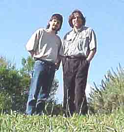 Photo of Electrical Language. 
Left to right: James Ellis and Sal España