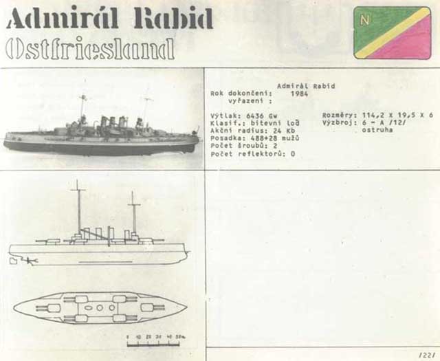 Nauma�sk� dreadnought OSTFRIESLAND strana&nbsp;22&nbsp;ro�enky&nbsp;NAUMACHIA&nbsp;1985