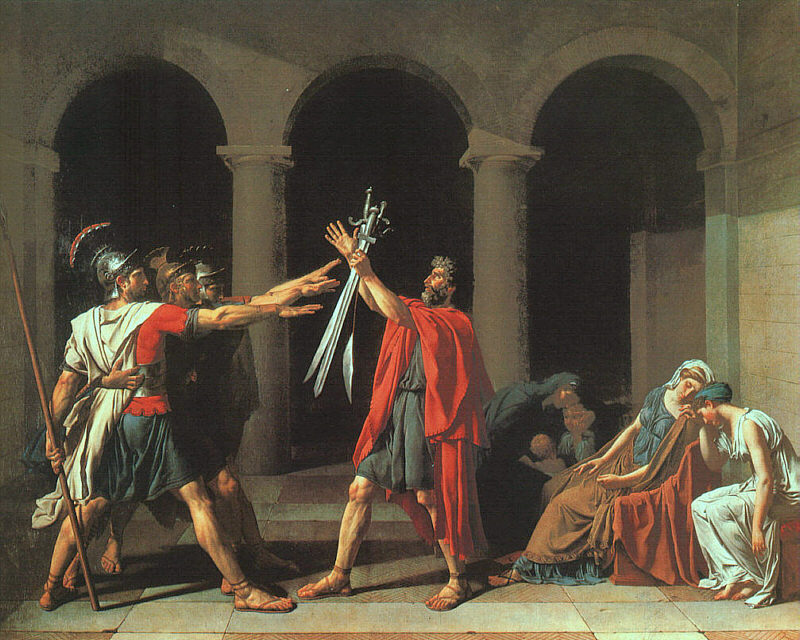 The Oath of the Horatii*, 1784, oil on canvas, Mus�e du Louvre at Paris. 160KB