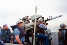 Photo of NAVHISDET members in action.
