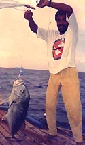 maldives nazeer jamaal catches skipjack tuna
