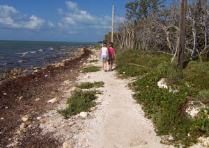 girls on ocean path