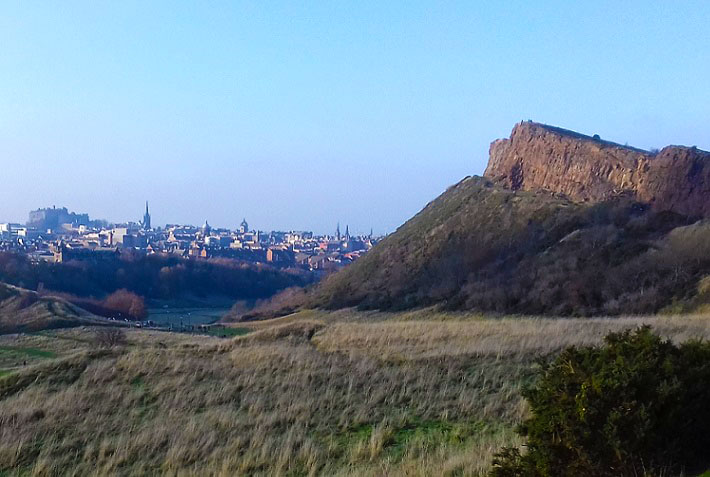 Image of Edinburgh from the base of Arthur's Seat