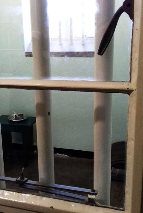 Image of Robben Island prison, the cell where Nelson Mandela was held