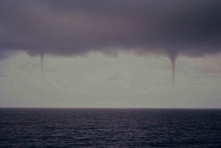 Image of tornadoes over the Indian Ocean