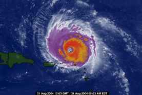 Frances as a cat. 4 (135mph), 8/31