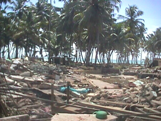 Tsunami devastation towards Galle