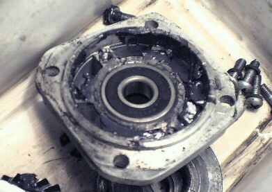 Press it in in a vice using the old bearing or a suitable drift.