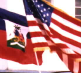 National flags of Haiti(Independent 1804) and USA(Independent 1776). Click for perspective!