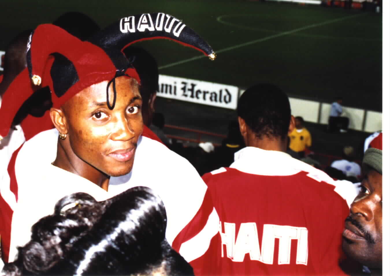(Haitian dressed for the Gold Cup 2000 soccer Carnival.)Picture courtesy of Noe Dorestant... Give credit where credit is due.