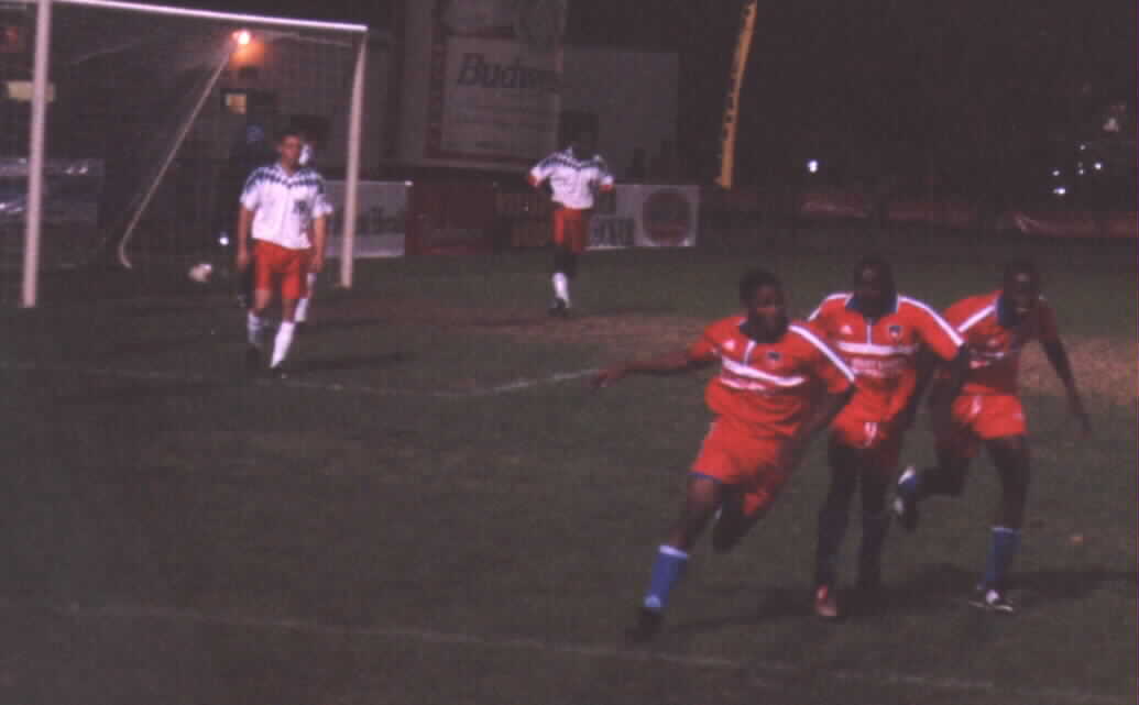 (Haitian trio key players, Minerson, Pedro and Jacky celebrating)Picture courtesy of Noe Dorestant... Give credit
credit is due.
