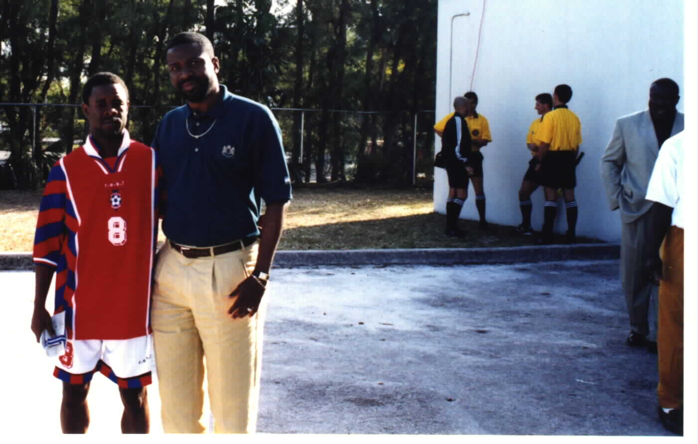 (Haitian Copa Latina Star player #8, Sauveur Valcourt and Haitian Coach James Auguste)Picture courtesy of Noe Dorestant... Give credit where credit is due.