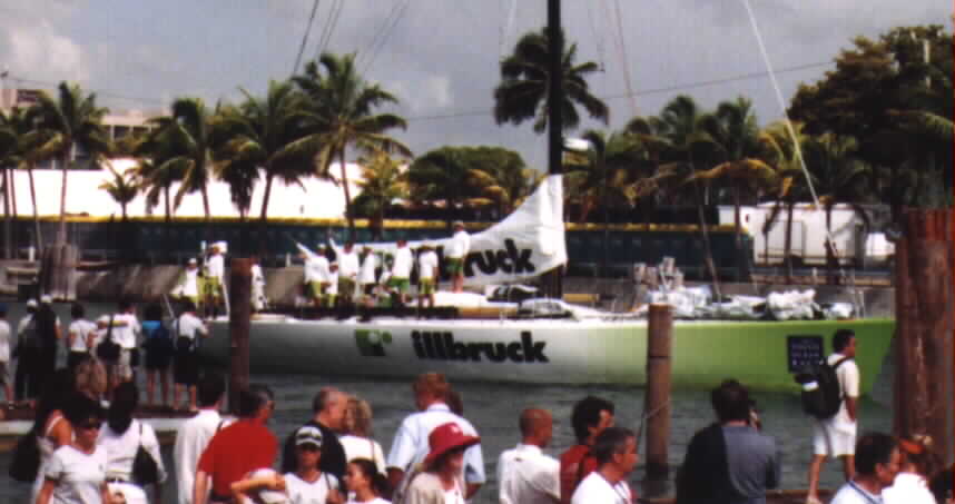 (Rare glimpse of Ocean sail boat race, departure of 6th legs at Bayside Miami, April 14th, 2002)Picture taken by Noe Dorestant... Give credit where 
credit is due.