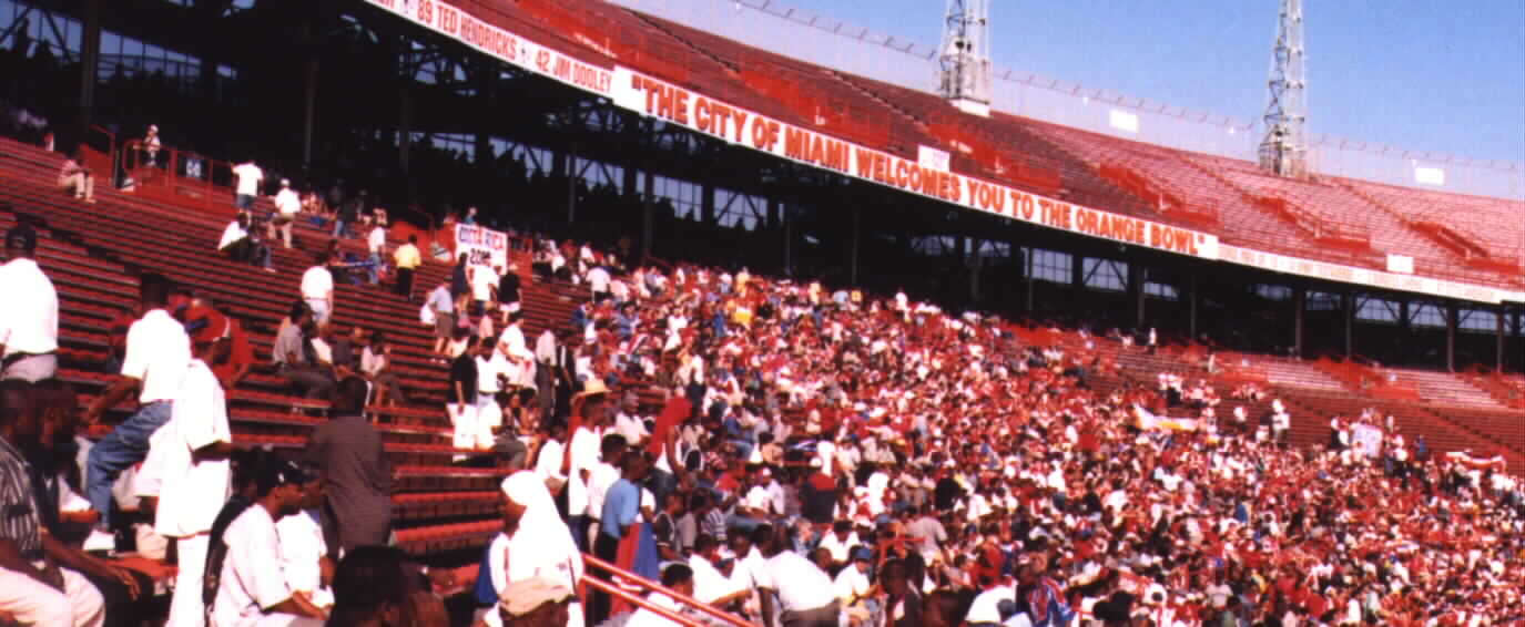 (Haitian and Costarican fans at the Orange Bowl for Gold Cup 2002))Photo Noe Dorestant... Give credit where credit is due.
