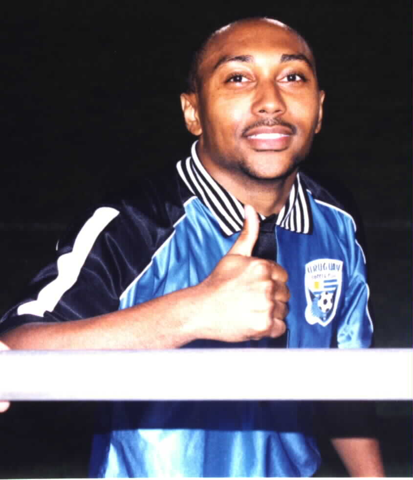 (Haitian player, Serge Jean Joseph: Thumb up for his participation in the Uruguay victory.)Picture courtesy of Noe Dorestant... Give credit where credit is due.