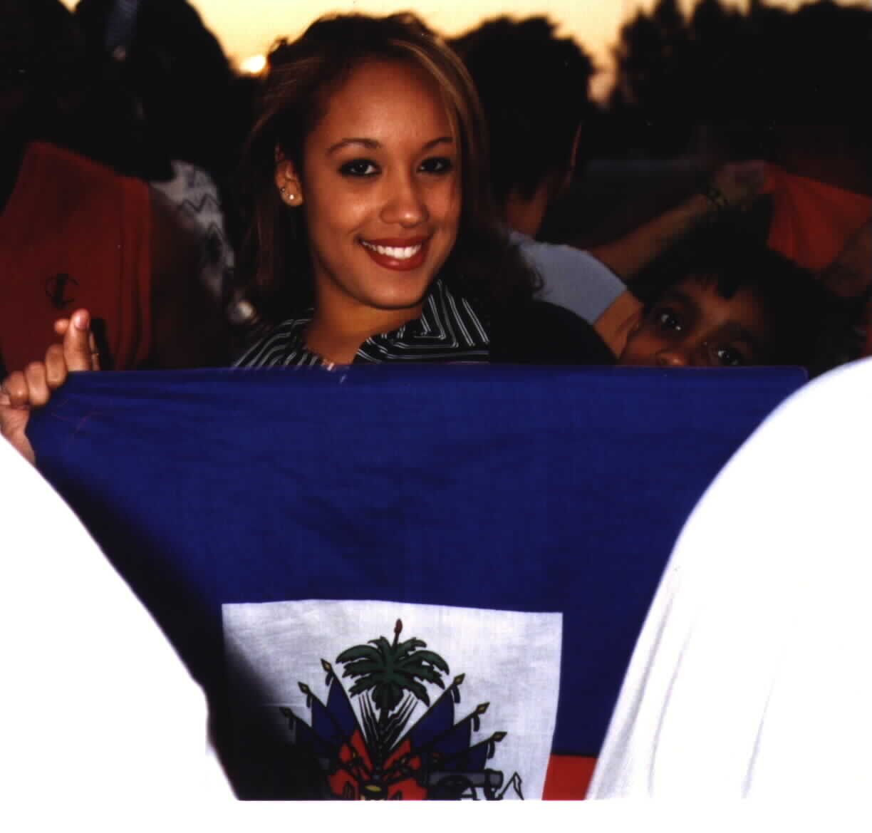 (Haitian supporters displaying their national colors.)Picture taken and provided by Noe Dorestant... Give credit where credit is due.