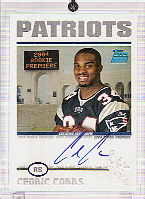 2004 Topps Rookie Premiere Autograph CEDRIC COBBS (w/Hologram)