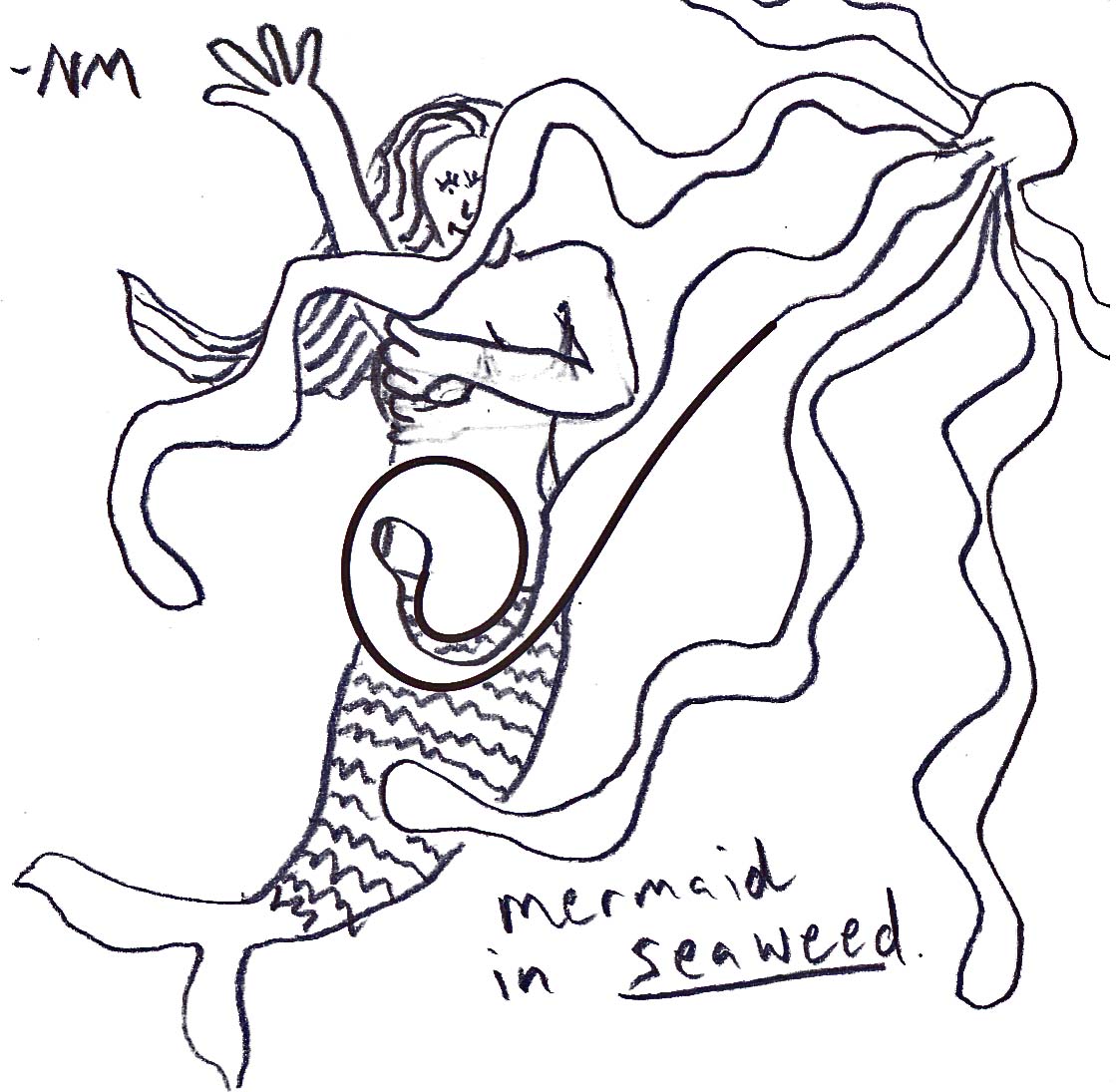 mermaid in seaweed