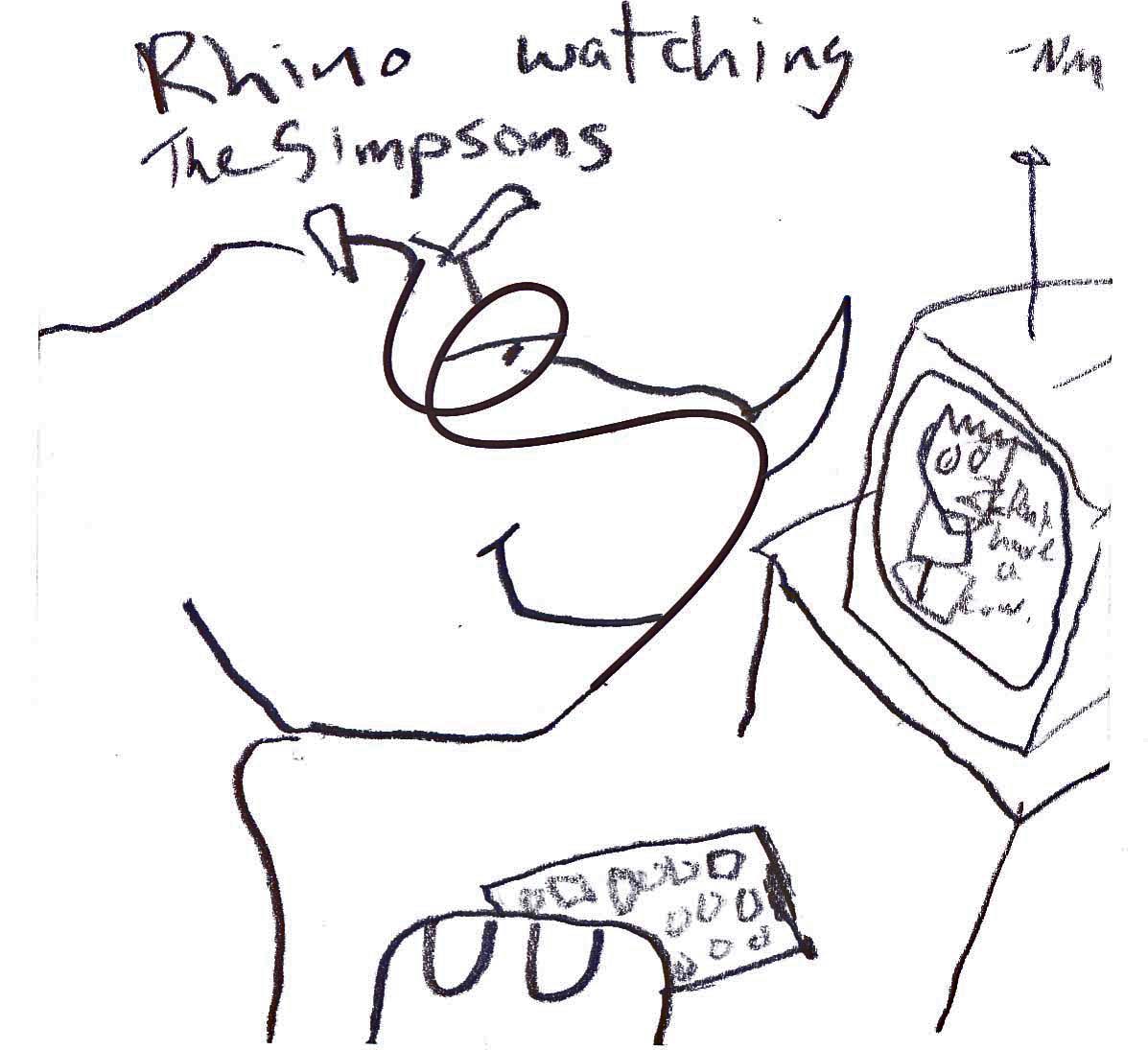 rhino watching the simpsons
