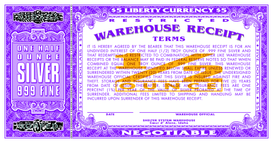 $5 Certificate Back