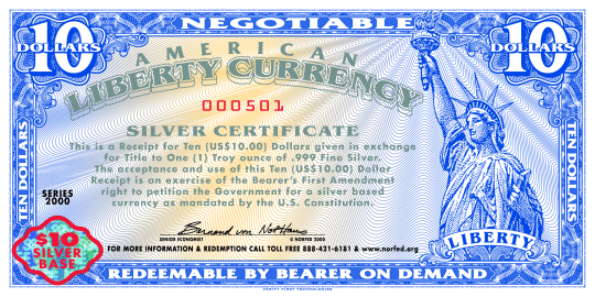 $10 Certificate Front