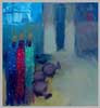 Title, Village,  Size, 50 x 45  C.m,  Media- Oil on canvas,  Year 2004