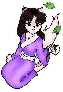 Isn't she pretty?! Sango kitty was drawn by Neko of... well, as soon as I find that website again, I'll link to it, kay? ^_^
