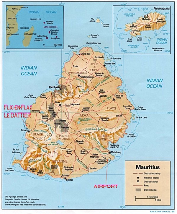 mauritius flic en flac map mauritius flic en flac map
