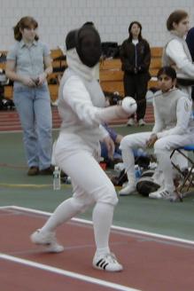 Kate Thomas of Smith squaring off against an opponent at the Big One