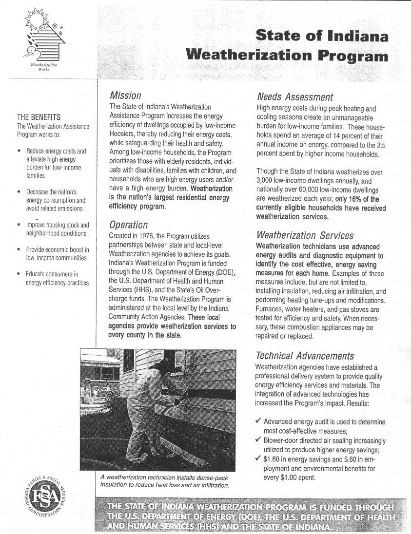 This is a photo copy of weatherization program paper.