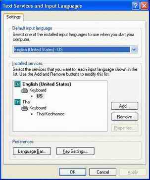 how to install thai language in windows xp