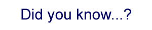 Page Title : Did you know ?