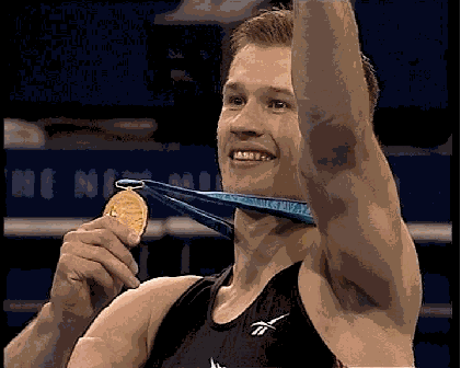 Waving to the crowd after winning his AA gold medal!!!