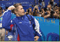 A small picture - but it captures his feelings after winning in Sydney . . .