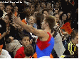 Throwing those flowers to the crowd!