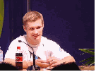 At a press conference . . .