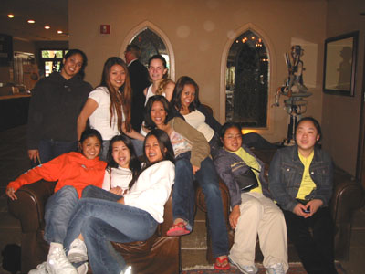 Waiting for our advisor in the Hyatt's lobby..
