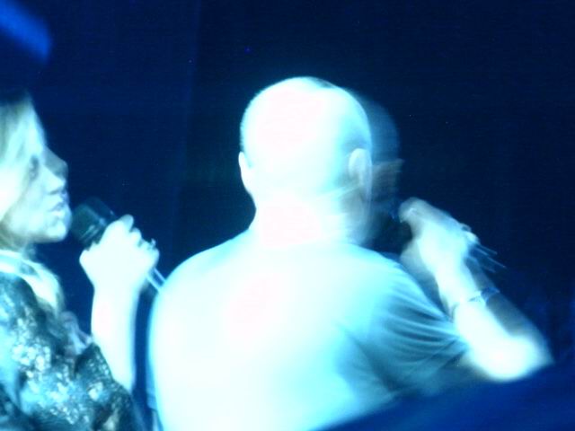 Laura Fabian and Phil Collins on stage