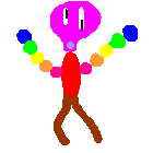 Aliaball is made of round balls, which he can shoot when he's in danger. He can also transform into one big ball.