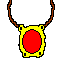 Shiny, and hot! Touch this and your fingers will be toasted. It protects the wearer from some fire, however. Not usable by neckless pets (i.e. Thunderbulb)