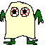 Nobody knows it name, so it got the nickname scary ghost. Don't touch the carpet on his head, or he will explode and rebuild and explode and rebuild and...