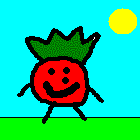 Tomatohead is a happy creature. He loves to frolick in the sun, and eat carrots. He doesn't likes tomatoes, however!
